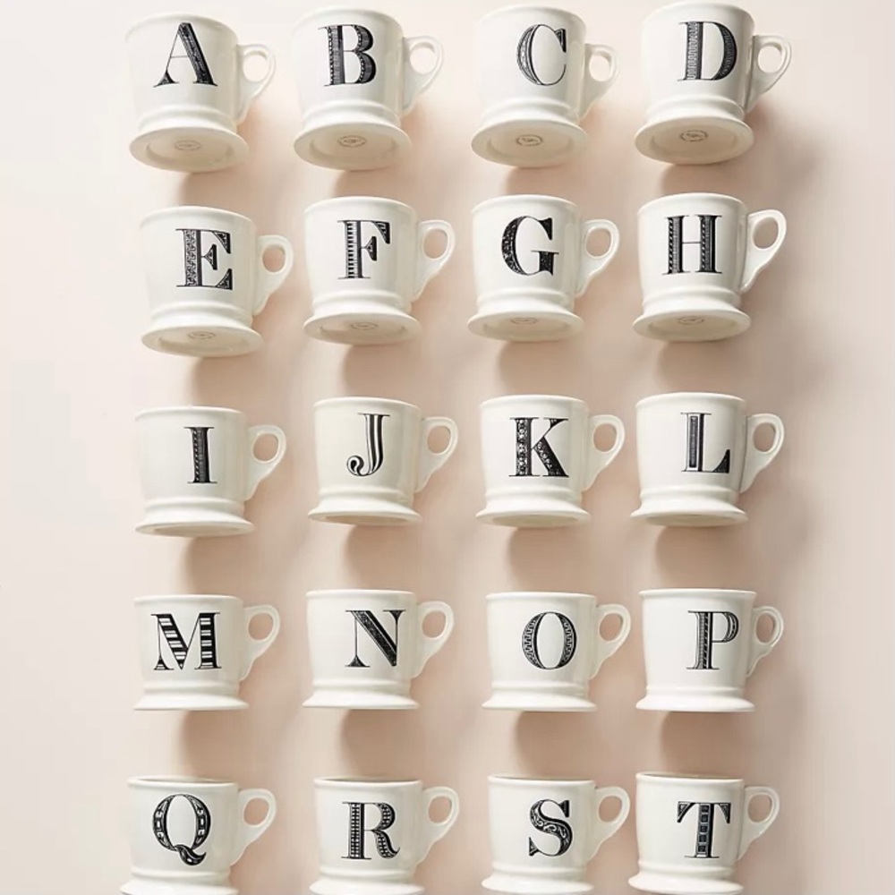 Anthropologie Monogram Mug Letter J